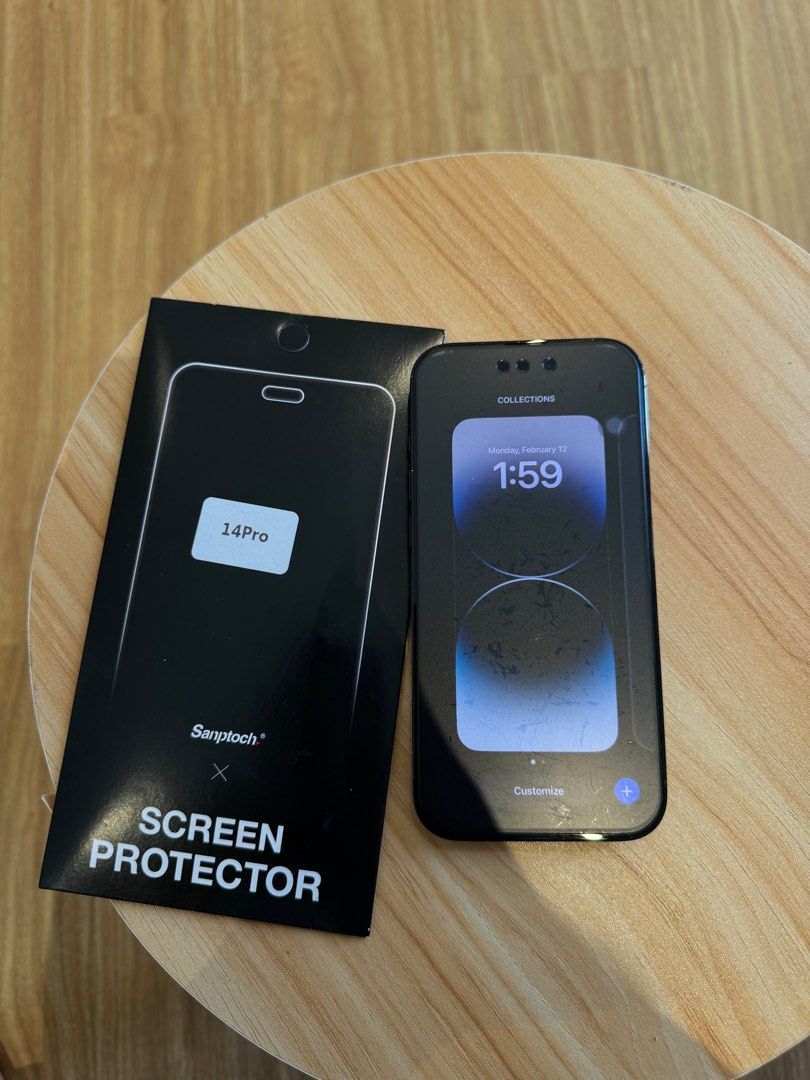 Iphone 14 Pro (Category: iPhone 14 Series) located in Makati City. Submitted by parateloriebeth0905-93067 (Listing ID 1285600210, Image 3). Description: Selling Iphone 14 pro 9months used. With screen protector, no scratches, no dents. Unli check With original box and receipt. With free new screen protector.