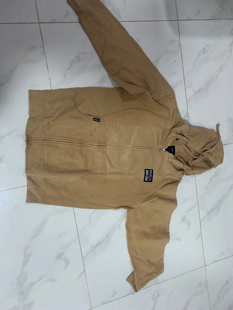 Jacket hoodie (Category: Coats, Jackets and Outerwear) located in Quezon City. Submitted by prelovedsaleitems (Listing ID 1286237704, Image 2). Description: w/ sought satin on front see pic. can be wash.