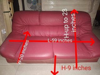 JAPAN SURPLUS FURNITURE (AS-IS ITEM) LEATHER LOW SOFA  IN GOOD CONDITION