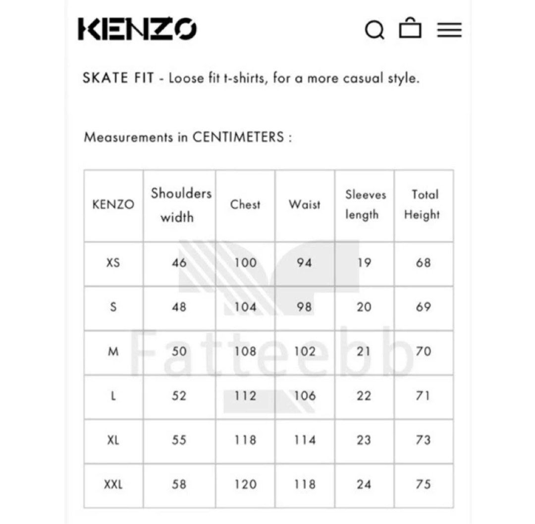 Kenzo espadrilles discount size chart