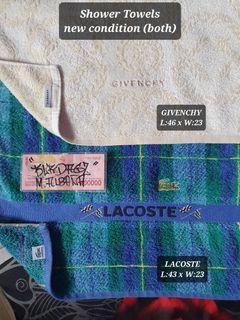 lacoste & givenchy shower towels