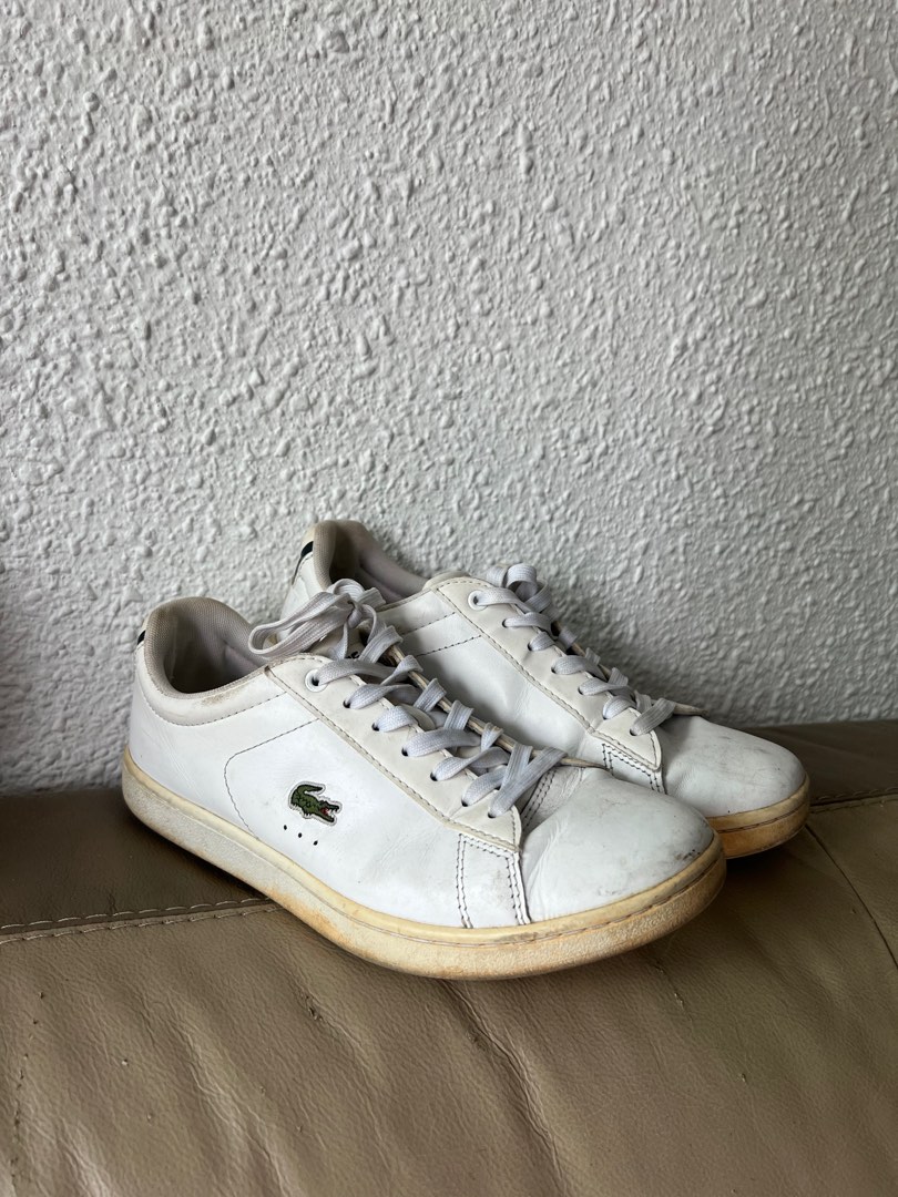 White lacoste store boots