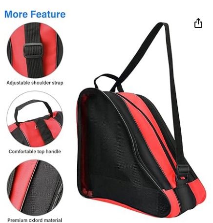 Faderr Sac De Transport Pour Patins – Tissu Oxford Respirant, Grande Capacité, Poche Zippée, Bandoulière, Pour Patins à Glace Ou Roulettes