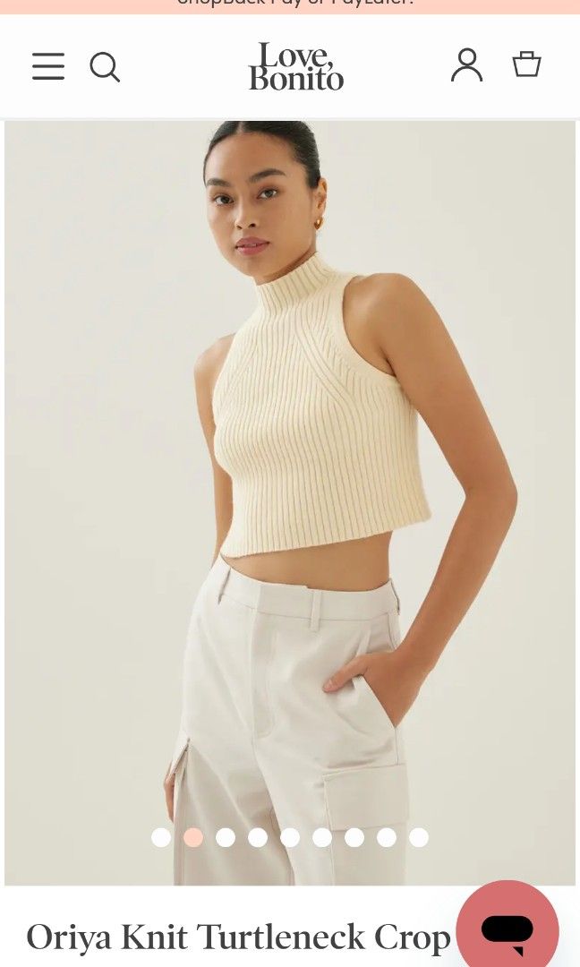 Buy Oriya Knit Turtleneck Crop Tank Top @ Love, Bonito Singapore, Shop  Women's Fashion Online