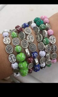 Made in Jerusalem cross beads St. Benedict protection rosary bracelet