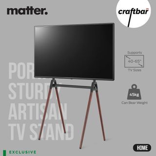 Matter Artisan TV Stand - Easel-Type Studio TV Display Stand for 40-65 inch TVs | craftbarPH