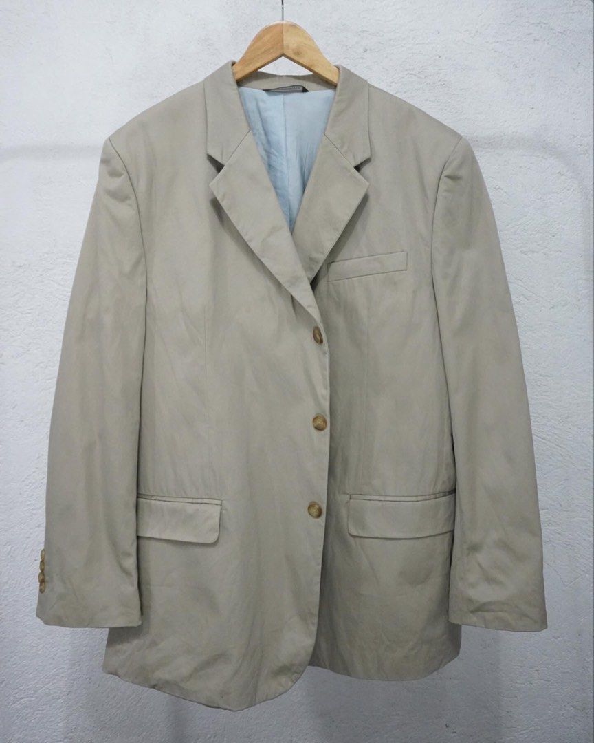 MERONA Khaki Cotton Mens Blazer Jacket 48R Men s Fashion Coats