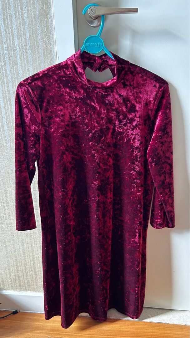 Monki Velvet Dress Women s Fashion Dresses Sets Evening Dresses Gowns on Carousell