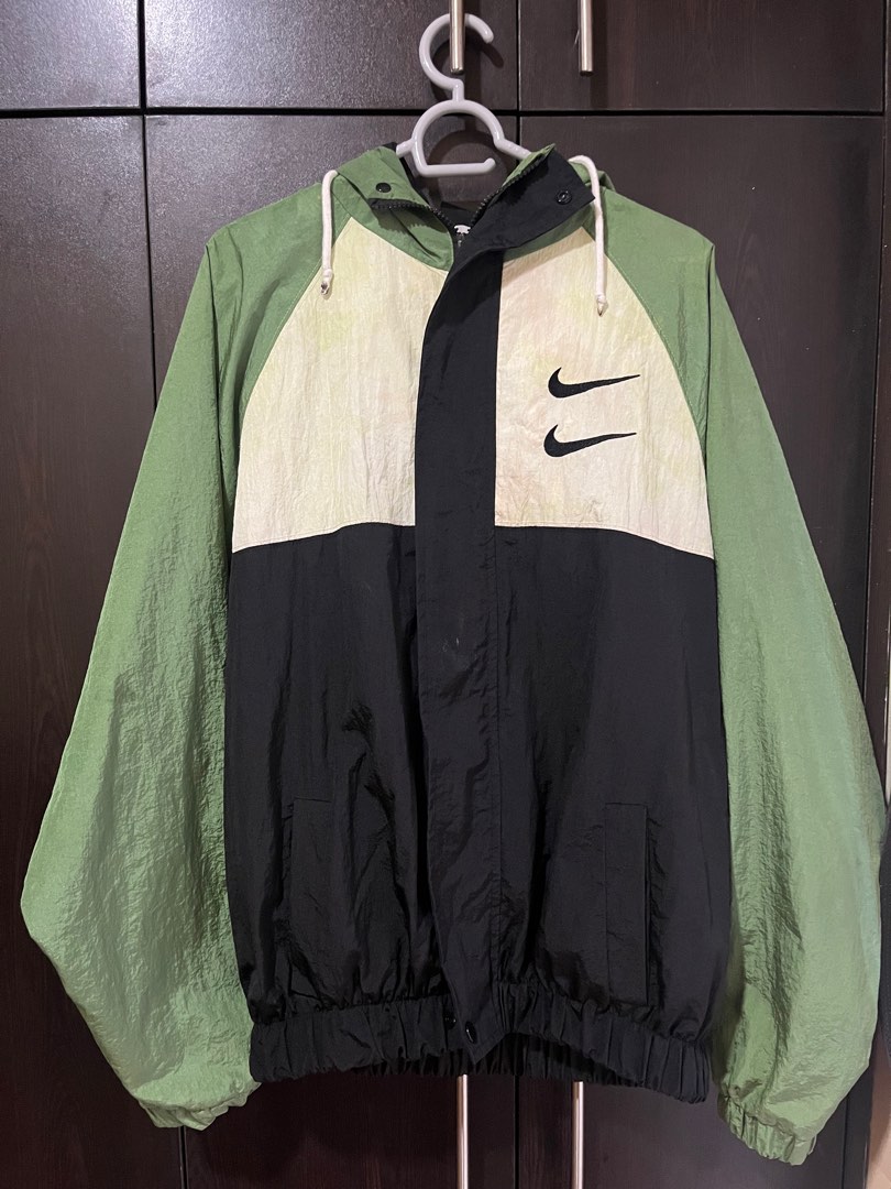 Nike double swoosh jacket green sales