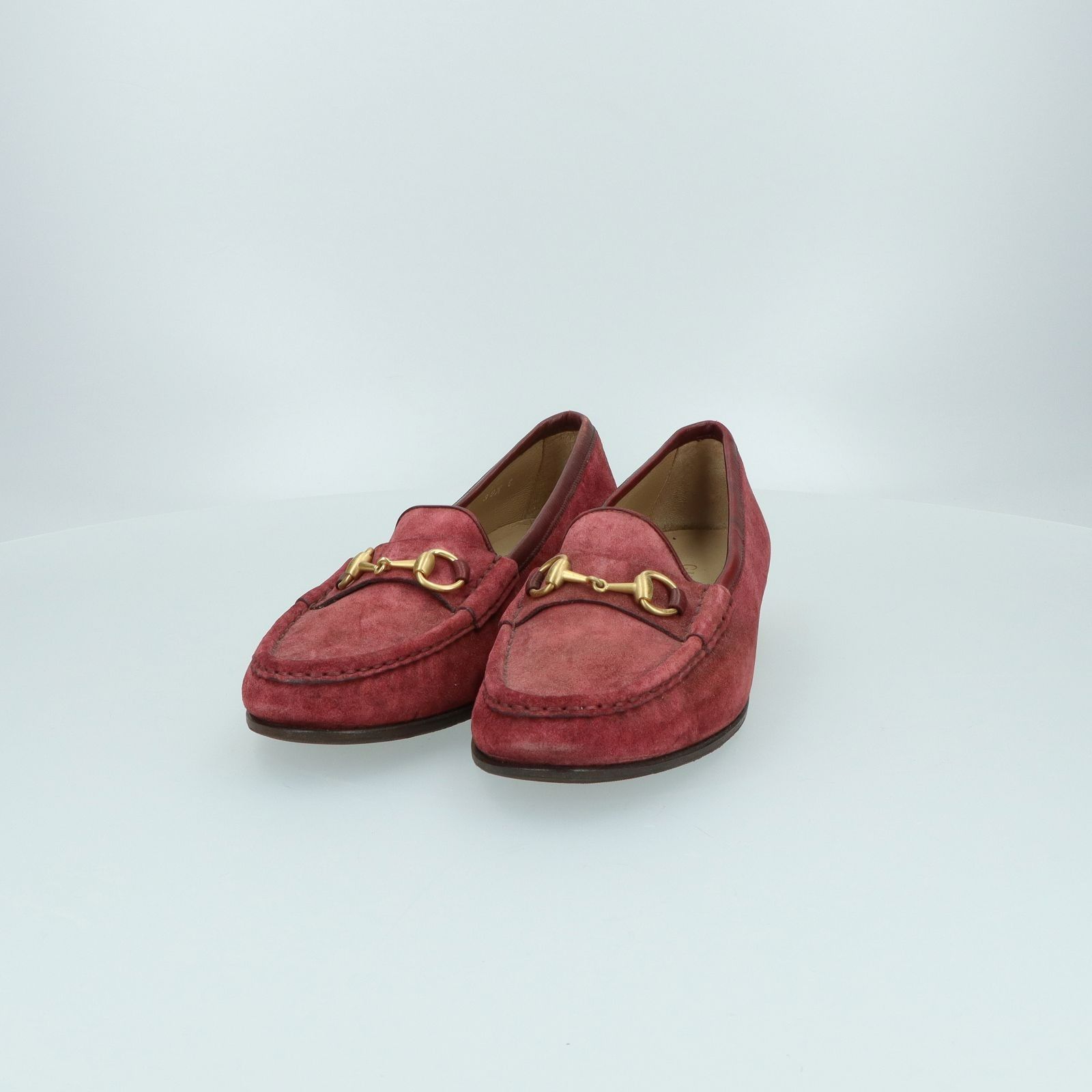 Red suede gucci loafers on sale