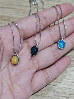S925 Opal Stone Necklace Simple Design
