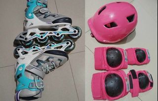 Oxelo Kids Roller Blades with Gear