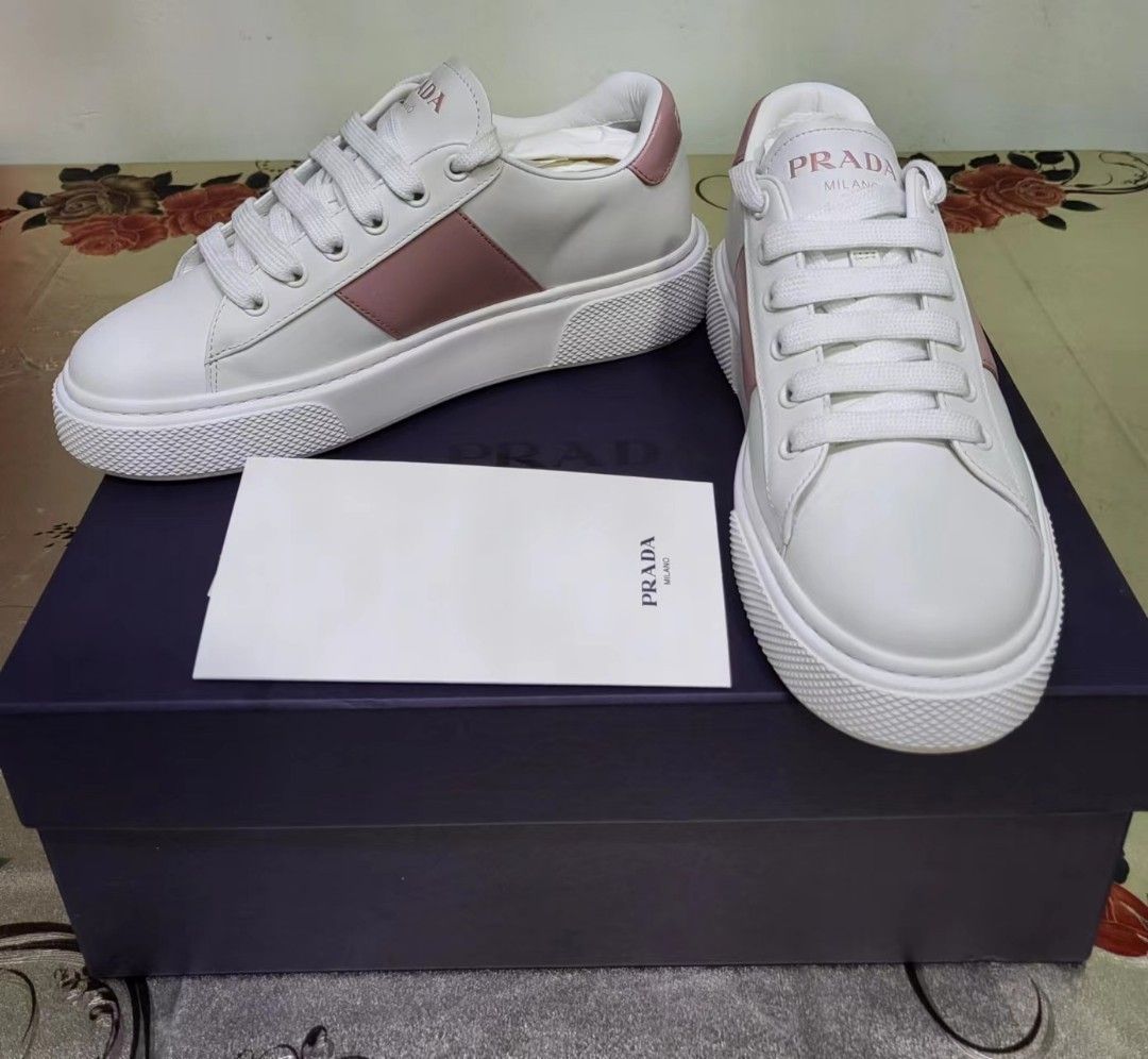 All white deals prada sneakers