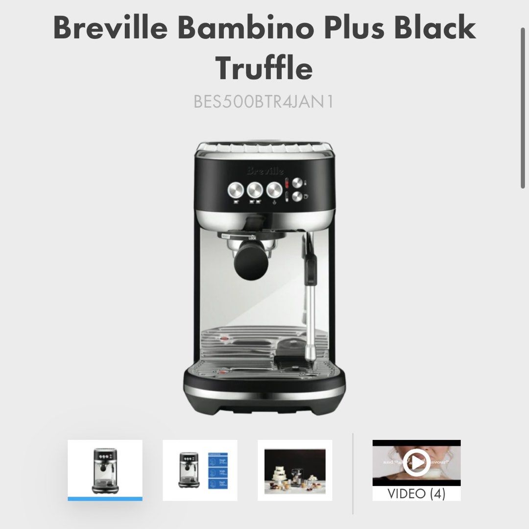 Breville the Bambino Plus Espresso Machine - Black Truffle for sale online