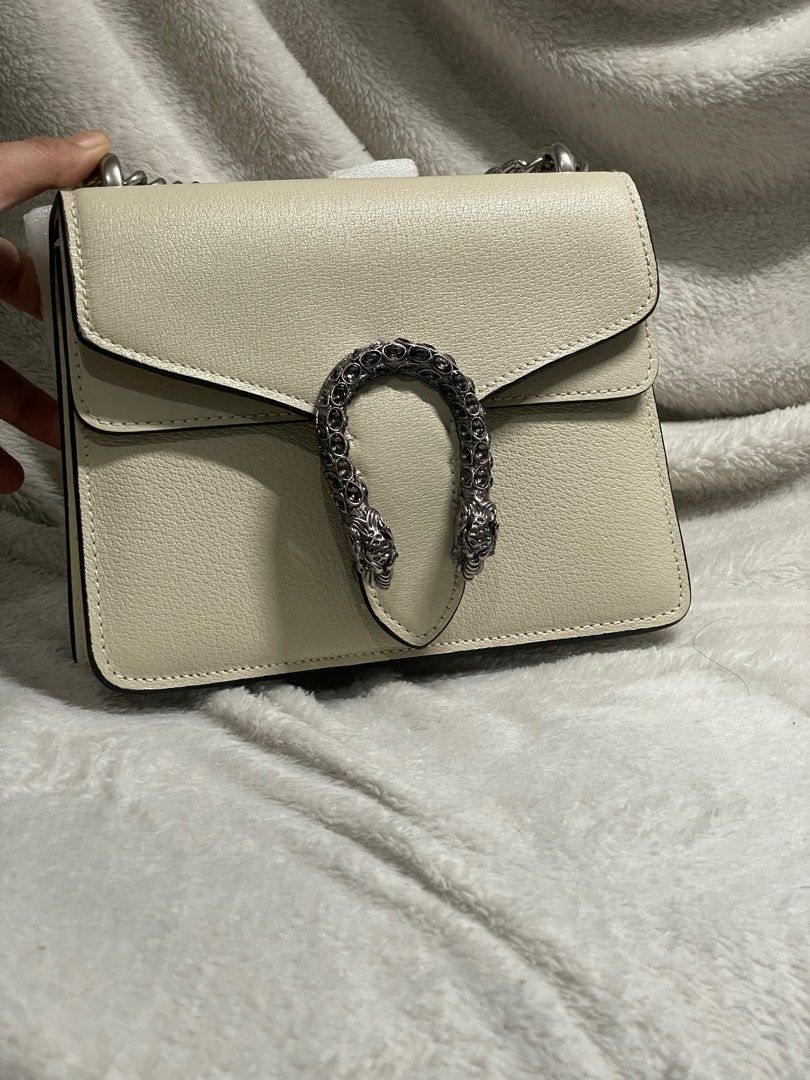 SALE PRETTY GUCCI DIONYSUS WHITE BEIGE SHOULDER SLING BAG