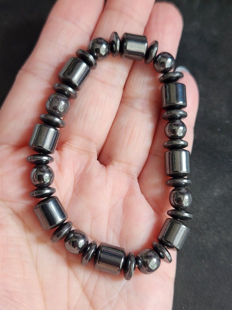 Natural Hematite Stretchable Elastic Crystal Stone Bracelet 8.0mm B794