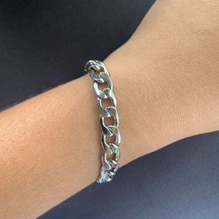 Silver Cuban Chain Bracelet