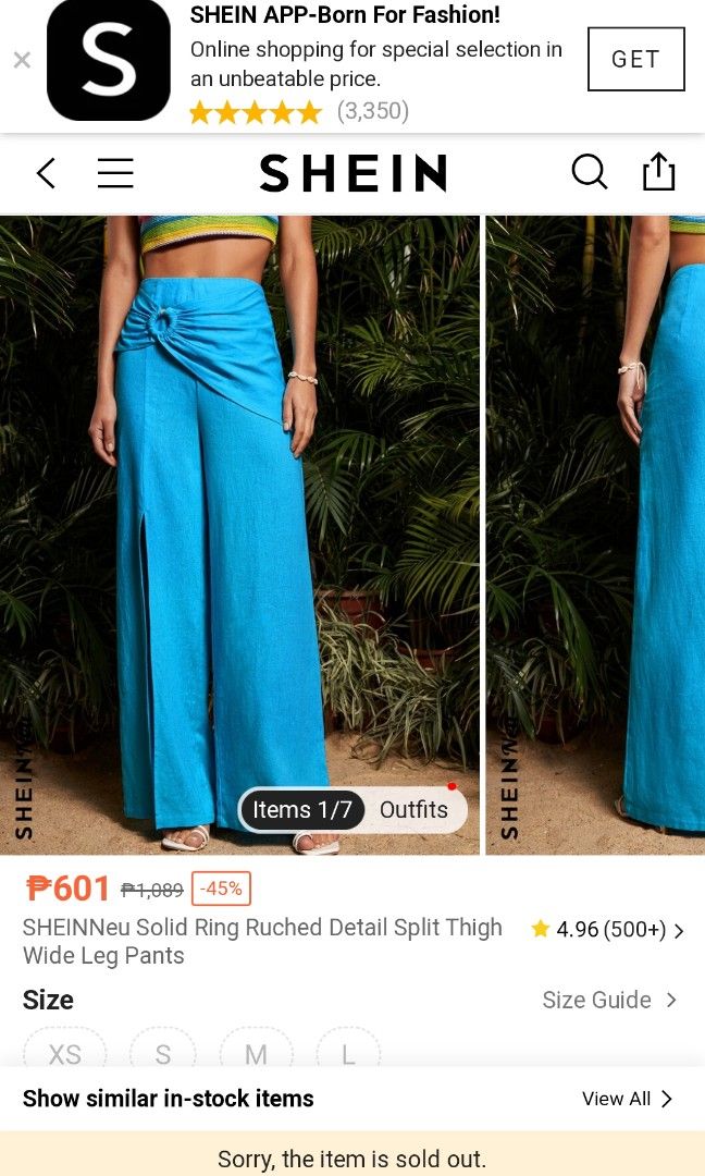 SHEINNeu High Waist Wide Leg Pants