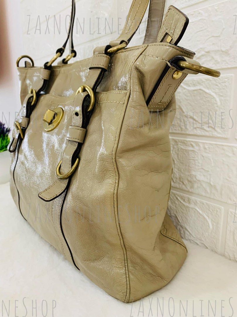 SUPER RUSH SALE COACH Chelsea Taupe Patent Leather Tote Luxury Bags Wallets on Carousell