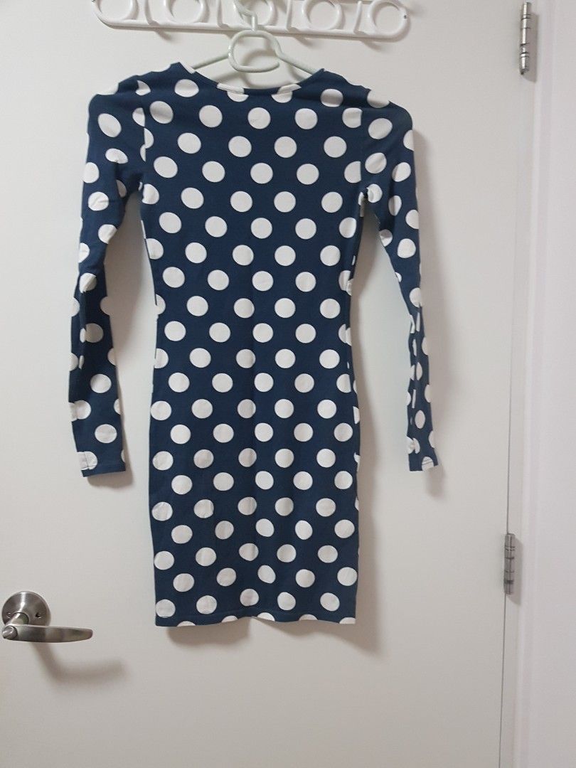 Topshop blue polka dot dress on sale