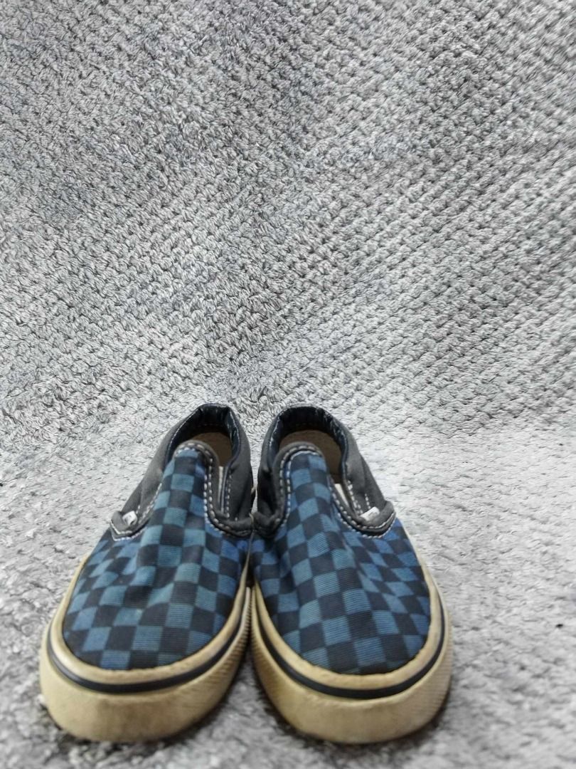 Black and blue checkered vans shop