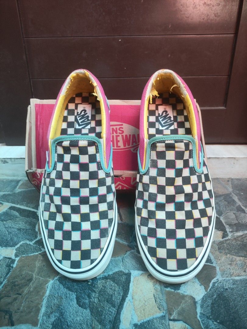 Checkerboard Slip Rainbow Checkered Vans Toddler