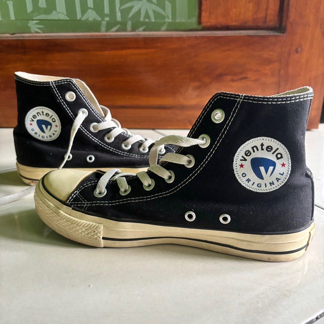 Ventela 70s Ethnic High Black Natural Original, Fesyen Pria