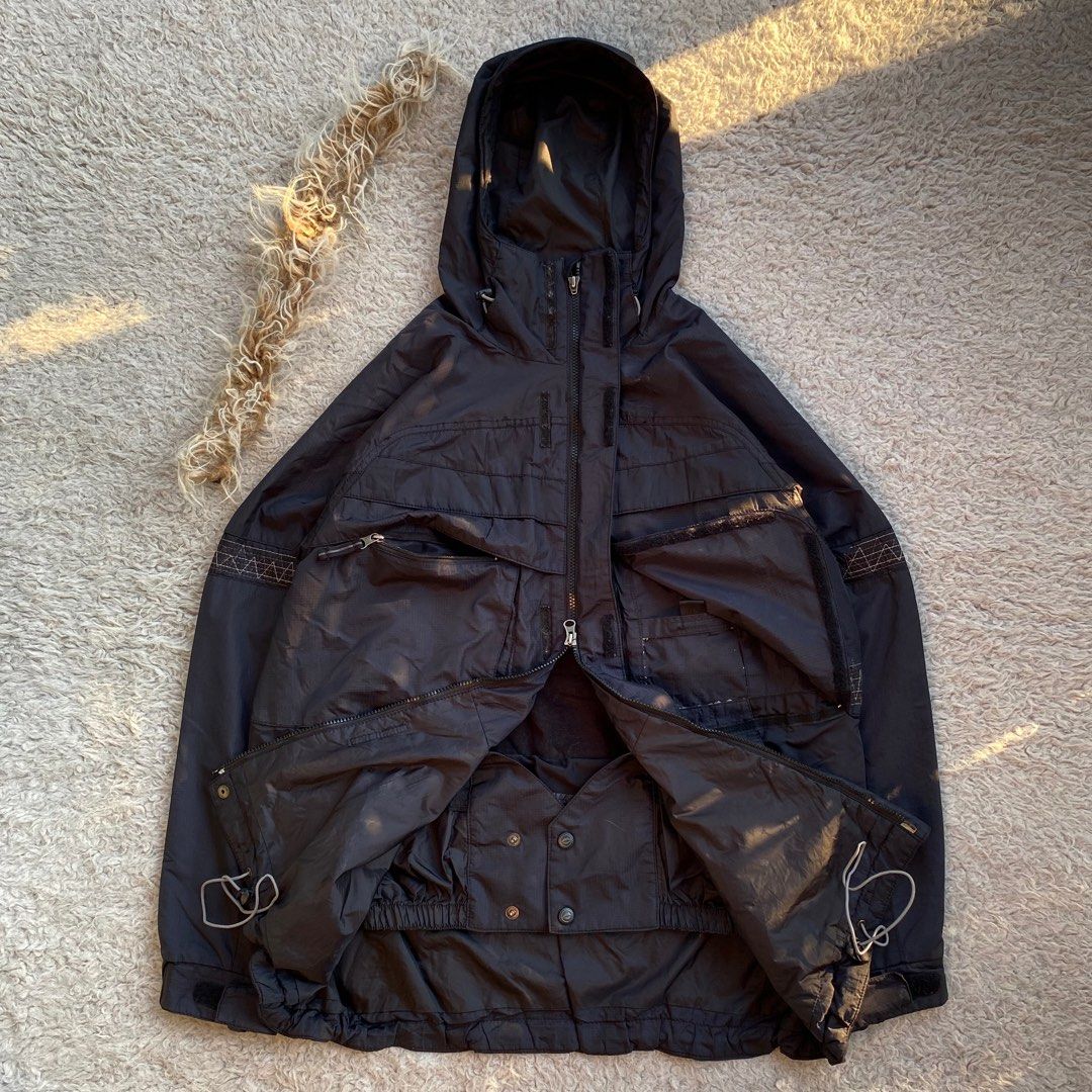 VINTAGE JACKET KISSMARK - SKI JACKET TACTICAL TOTALLY BLACK PARKA (Multi  pocket jacket, tactical jacket, big wading