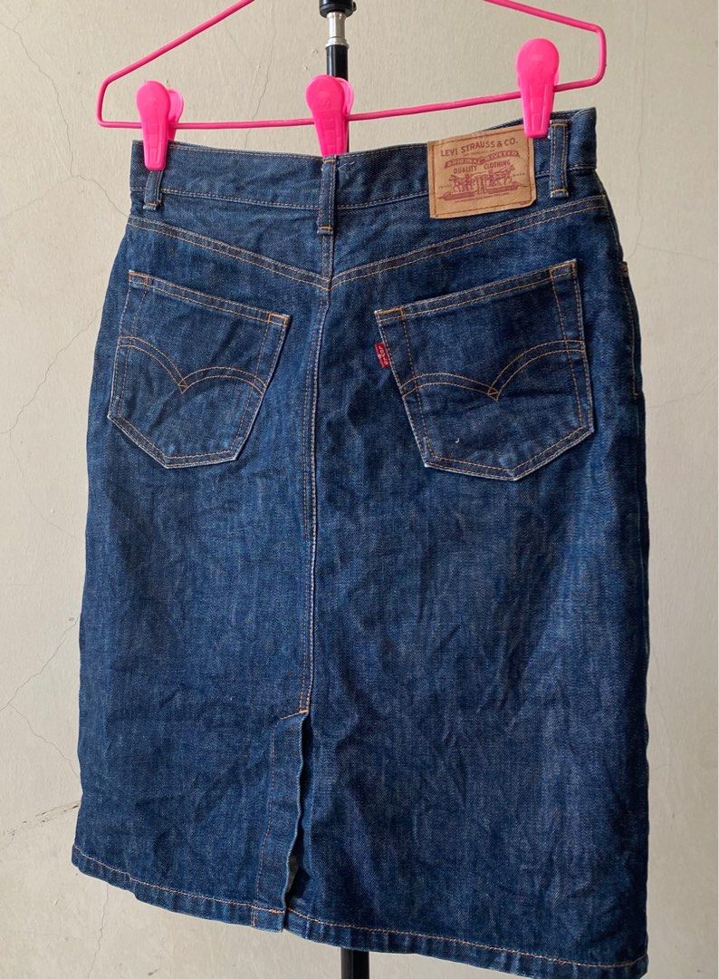 Vintage levis Y2K denim jeans short midi skirt skirts women ladies levi s