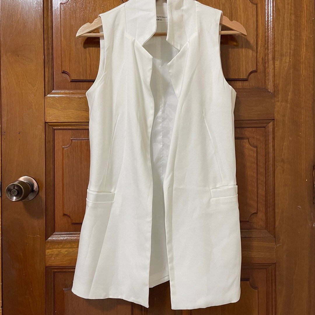 White cardigan vest hotsell