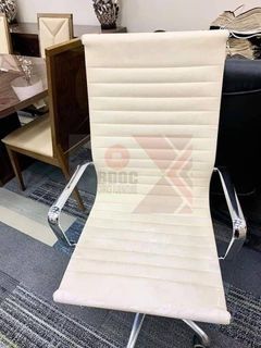 White leatherette high back chair  / office partition / office table / office furniture
