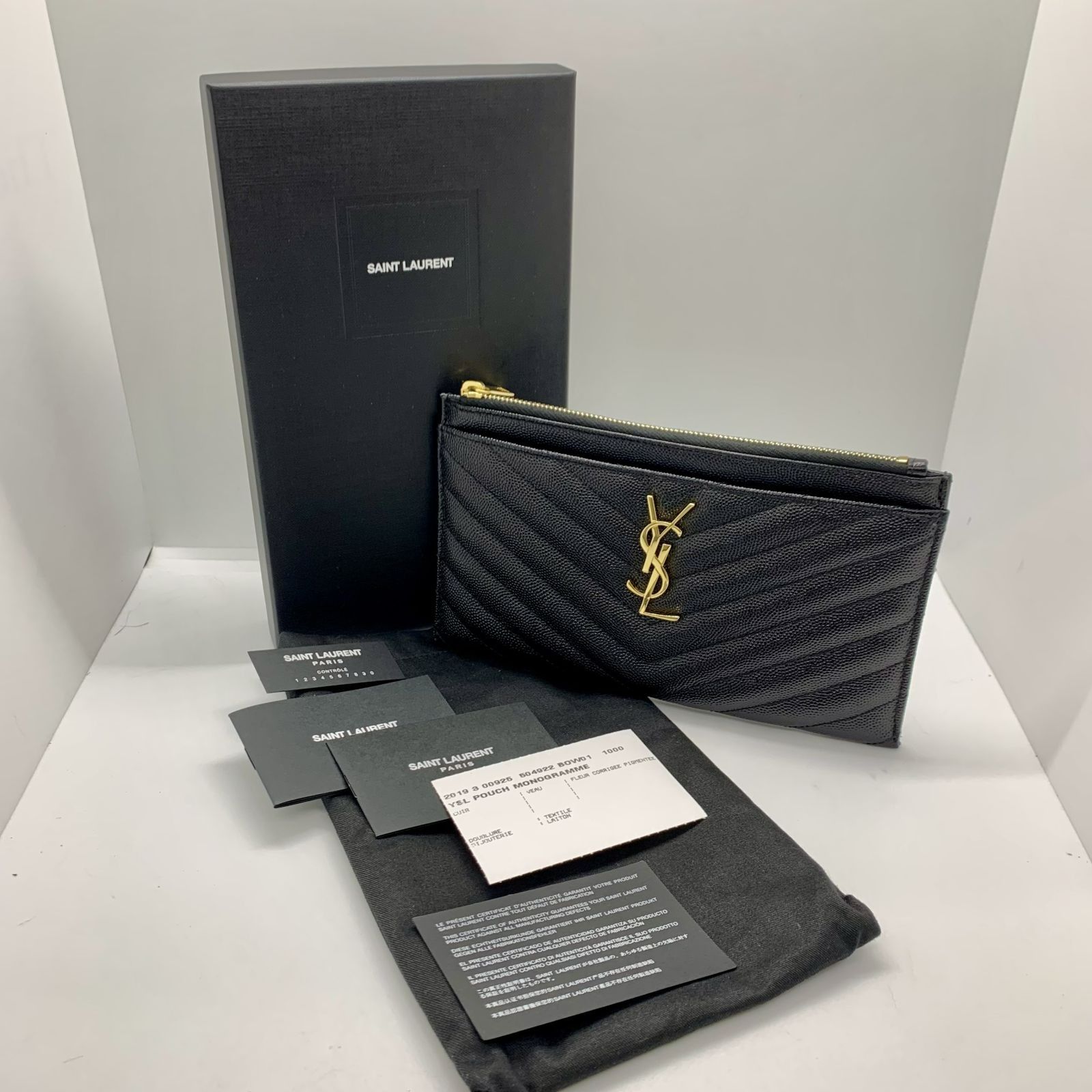 YVES SAINT LAURENT 504922 BLACK POUCH 247003354 KM