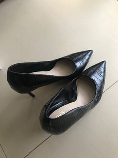 ZARA Black Croc leather High Heels