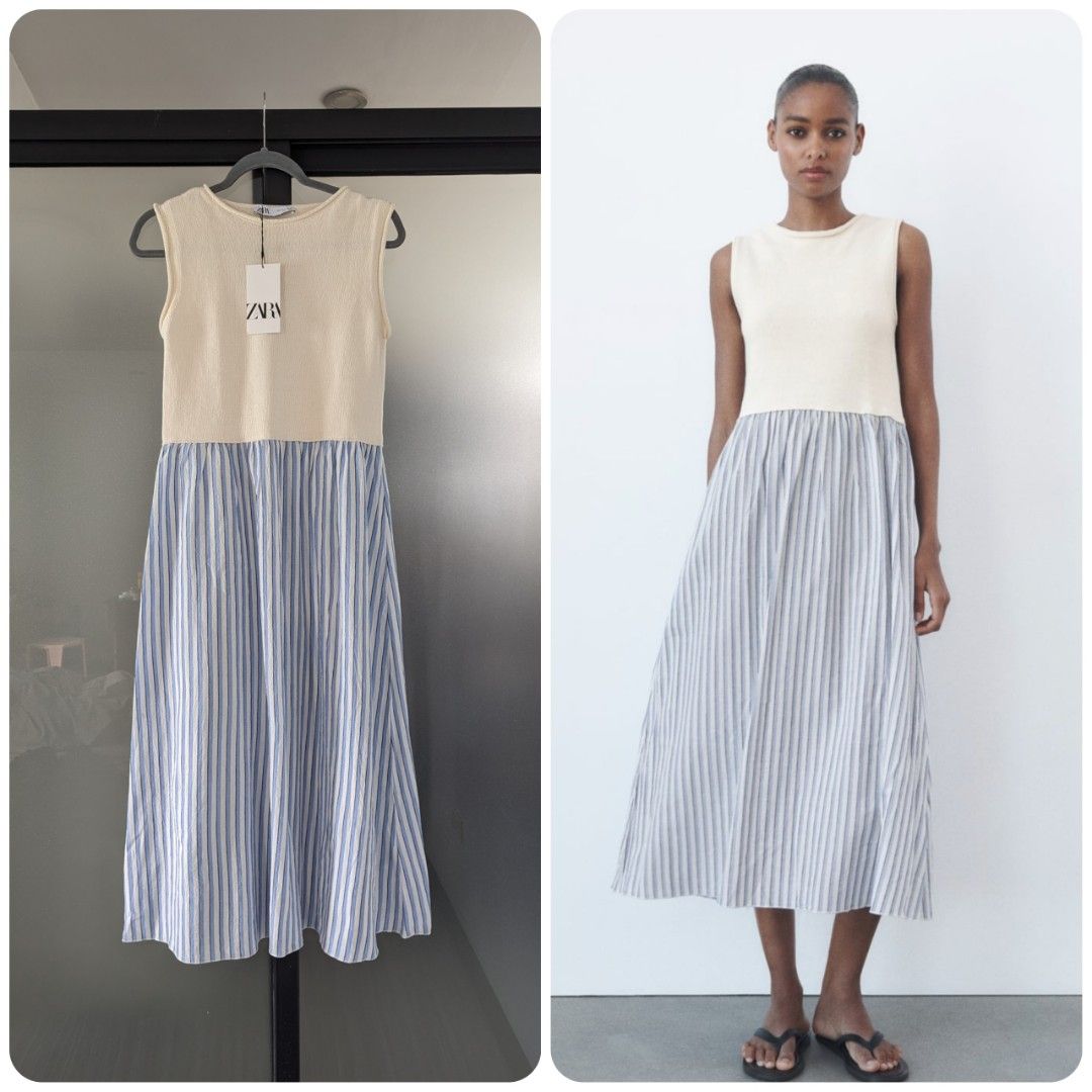 White tshirt contrast dress zara on sale