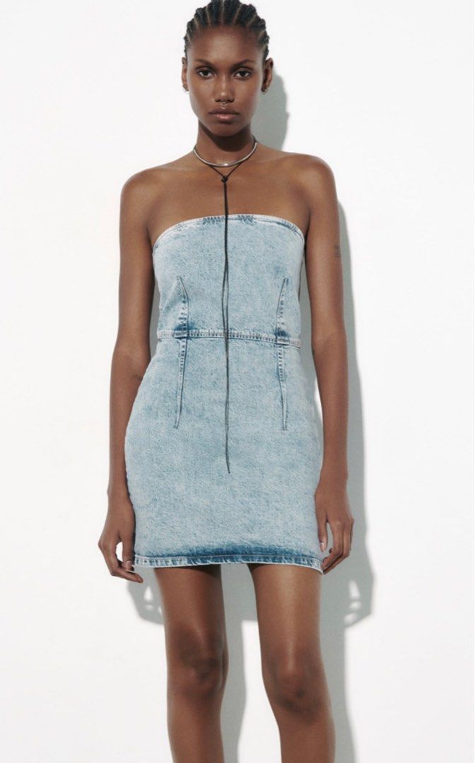 zara denim mini dress Women s Fashion Dresses Sets Dresses on Carousell