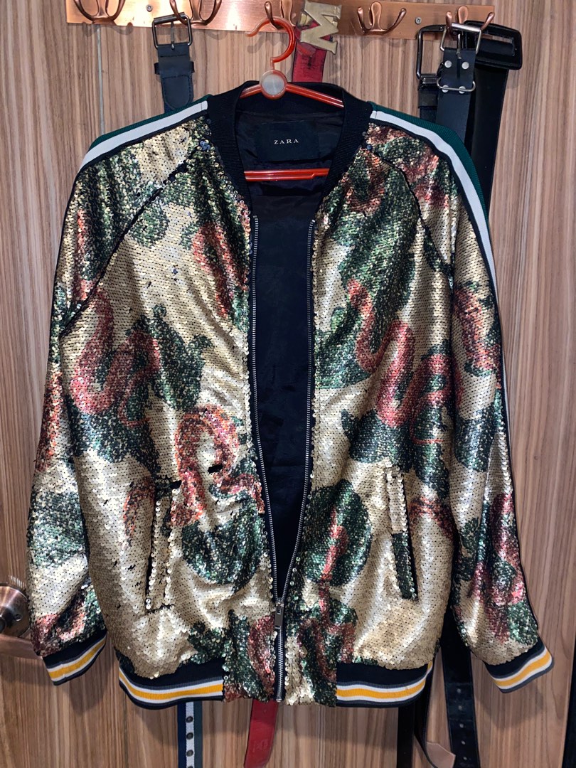 Gold sequin jacket best sale zara