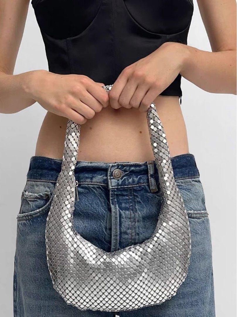 Tote Bag Zara Chainmail Bag Mesh Bag Zara Metallic Bag METALLIC