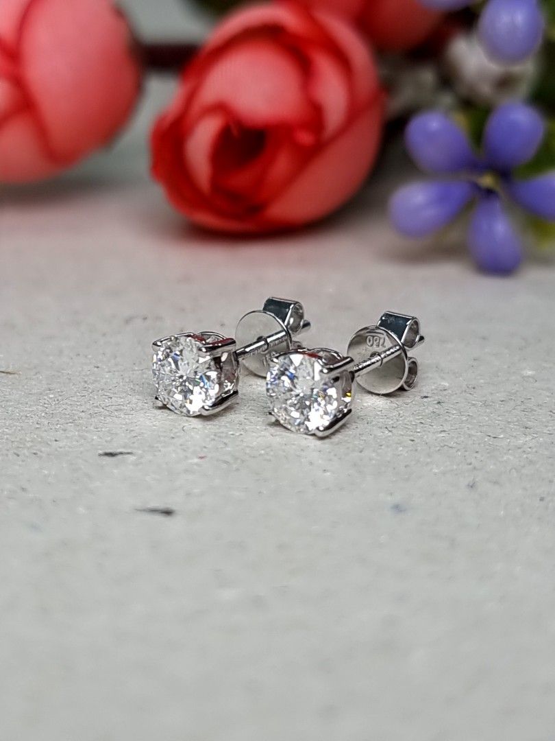 Real white gold earrings online