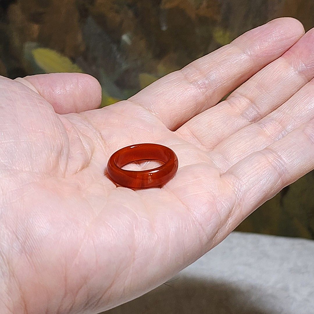 17.5mm The Warring States Sardonyx Zhanguo Red Agate Ring Natural Crystal 17.5