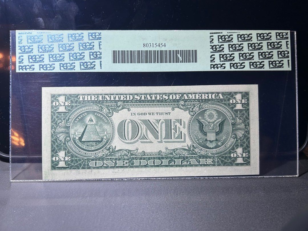 美金1蚊移位偏打PCGS 66PPQ, 興趣及遊戲, 收藏品及紀念品, 錢幣- Carousell