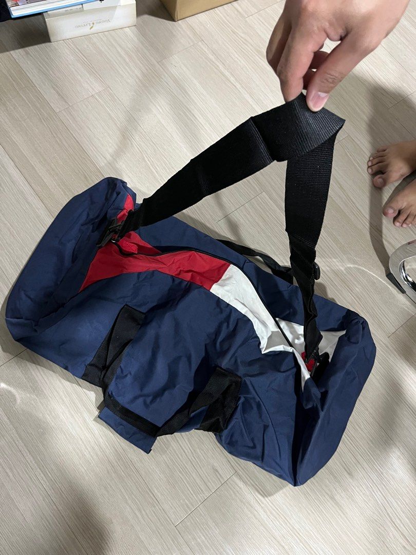 Large Travel Bags (Category: Backpacks) located in Makati City. Submitted by bwsventures (Listing ID 1286410508, Image 1). Description: P400 each 1) Tommy - not original Super/oversized traveler bags Navy blue, red, white Length 70 cm Width 35 cm 2) SOLD Benetton - original Black Length: 43cm width: 20cm 3) Benetton - original 30-faded navy blue bag Very well used Big size .