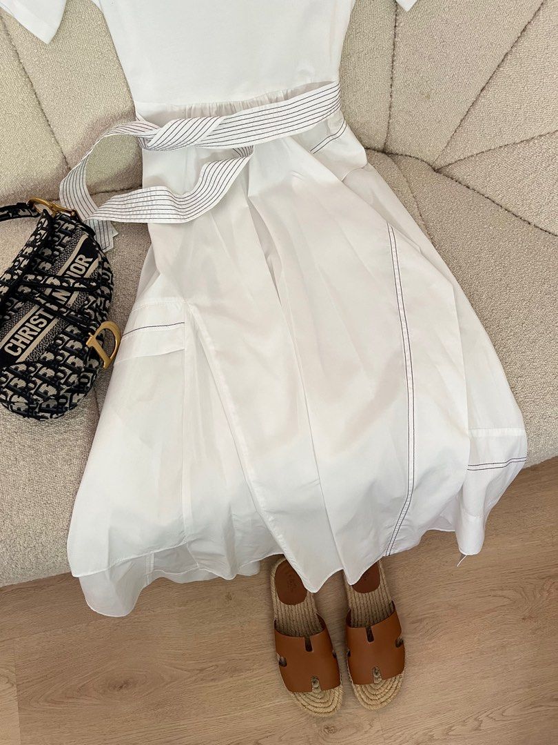550 3.1 by Phillip Lim Cotton Poplin Handkerchief Dress in White US 2 4
