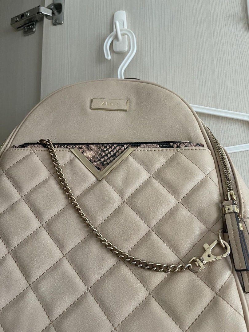 Aldo Synthetic Leather Backpack with attached pouch