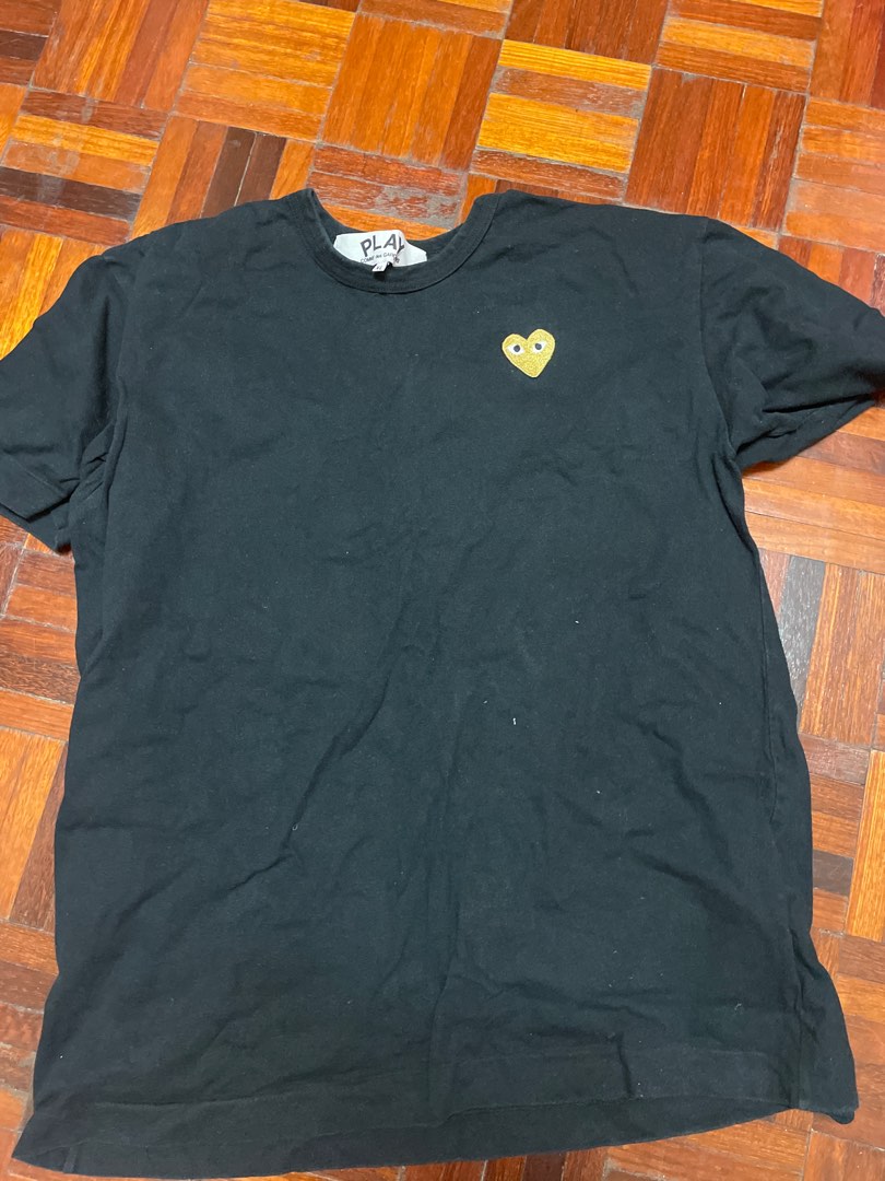 Cdg black outlet gold heart