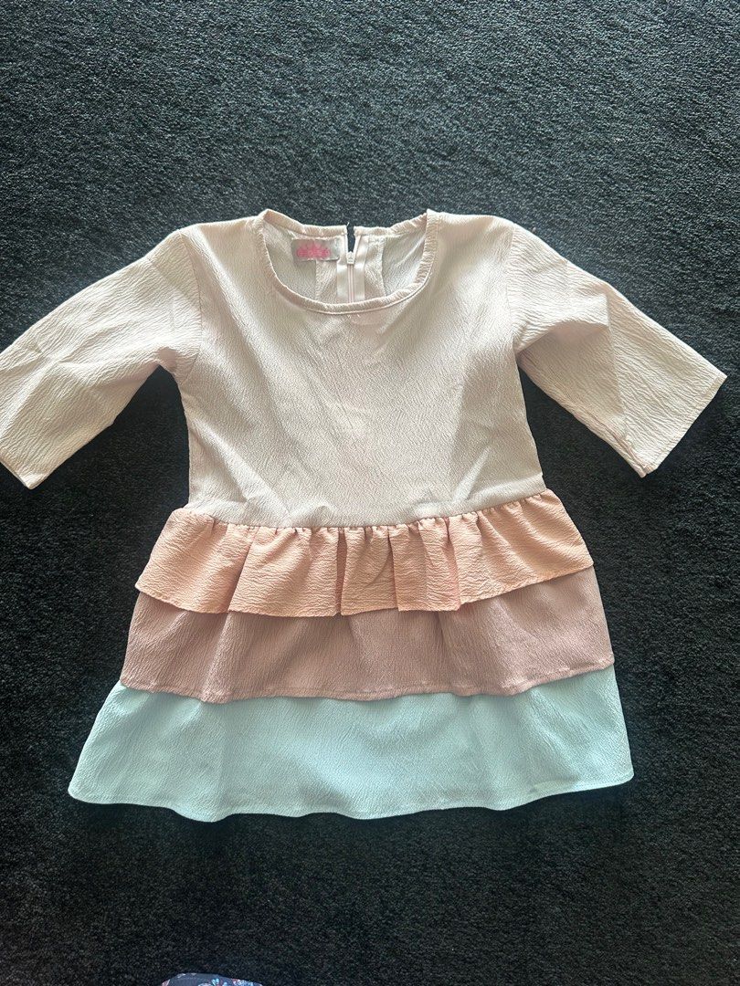 Toddler Kids Baby Girls Dress Little Girl Cute Cat Short Sleeve T Shirt  Tops Skirt 2pcs Long Sleeve (Pink, 2 Years)