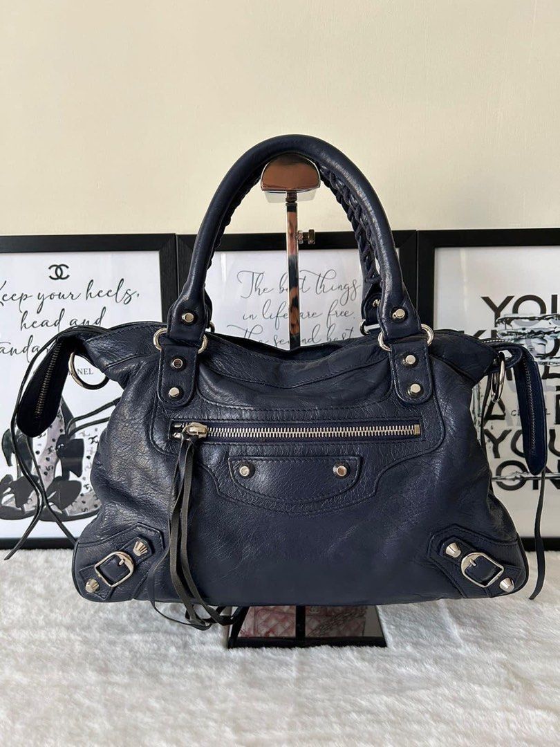 Balenciaga Town Crossbody Bag (Category: Luxury Bags & Wallets) located in Manila. Submitted by bagislifeshop (Listing ID 1286542201, Image 2). Description: ☑️Available in Pampanga ✅Condition: 8.5/10 ✅ Color: Blue in SHW ✅Material: Lambskin leather ✅Inclusion: Dustbag, long strap and mirror .
