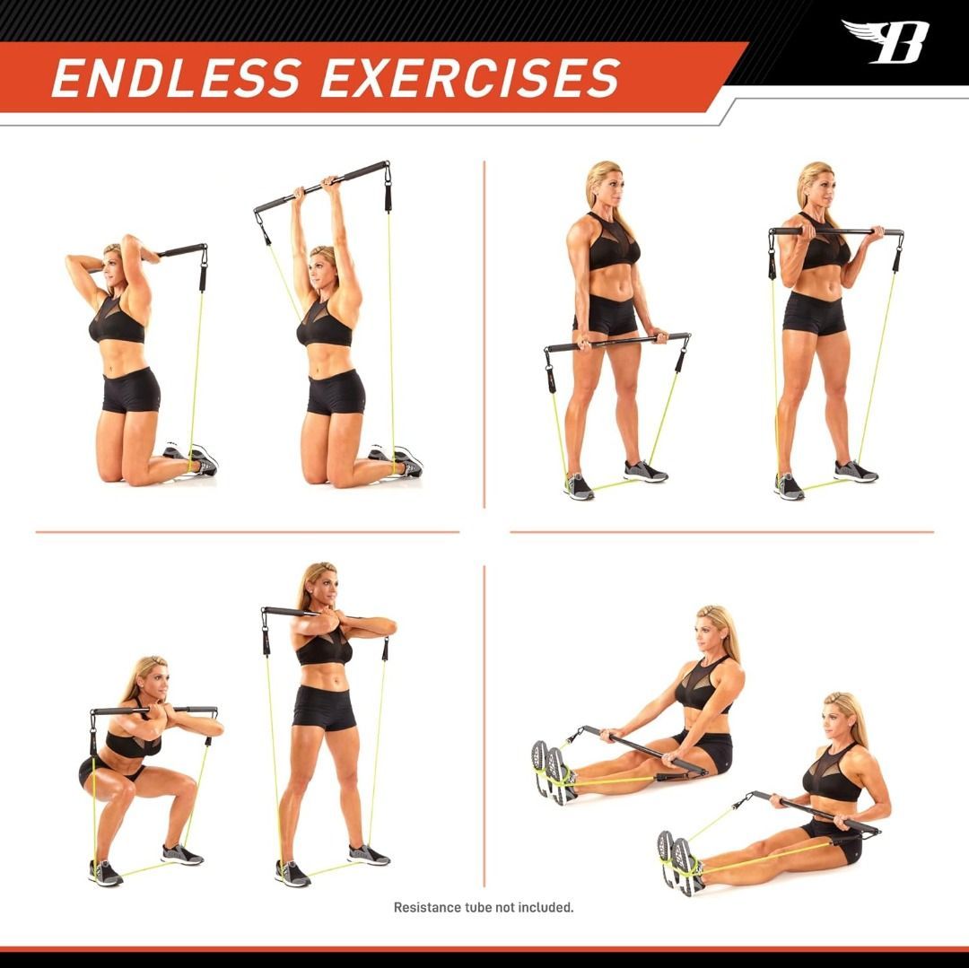 Bionic body workout bar for power lifting strength online training home gym and cardio exercise