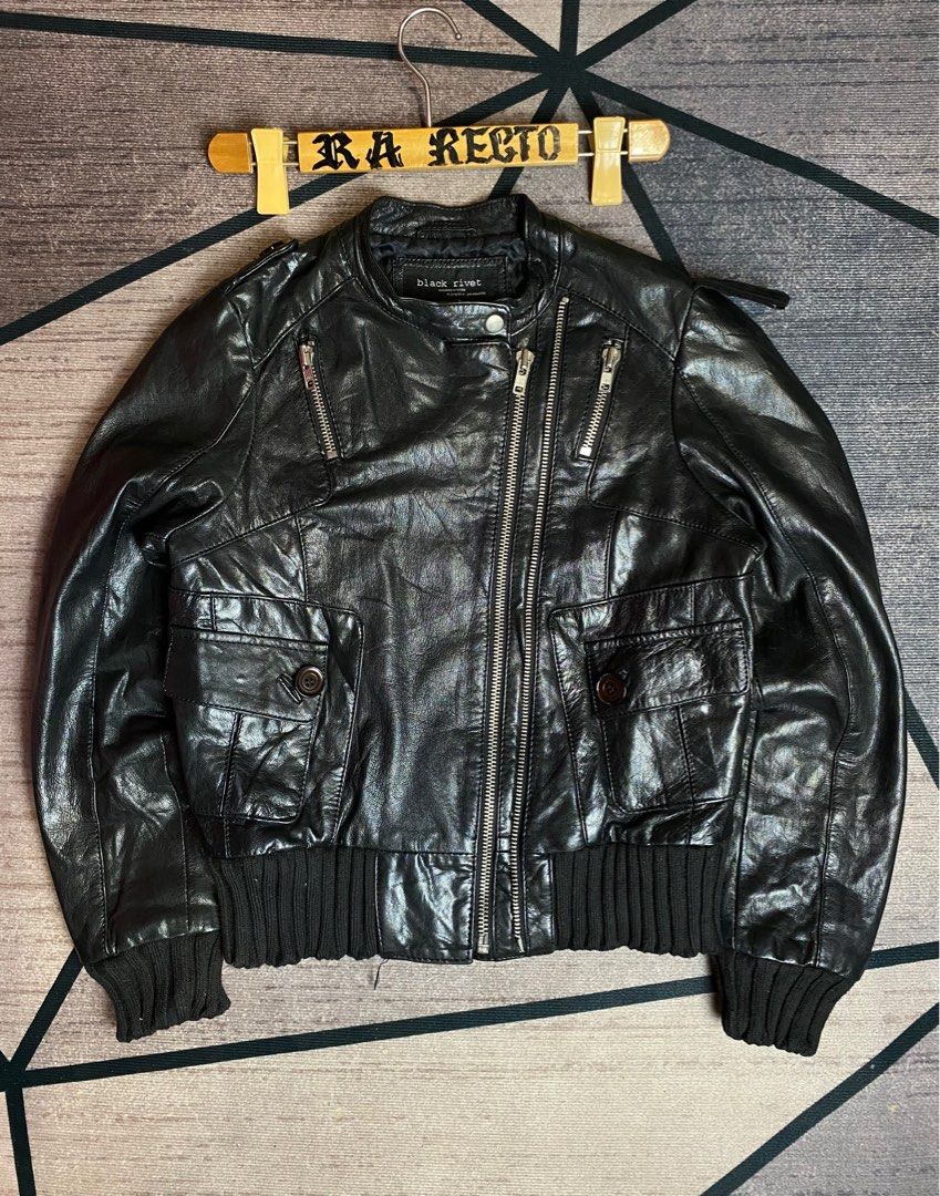 Black online rivet jacket