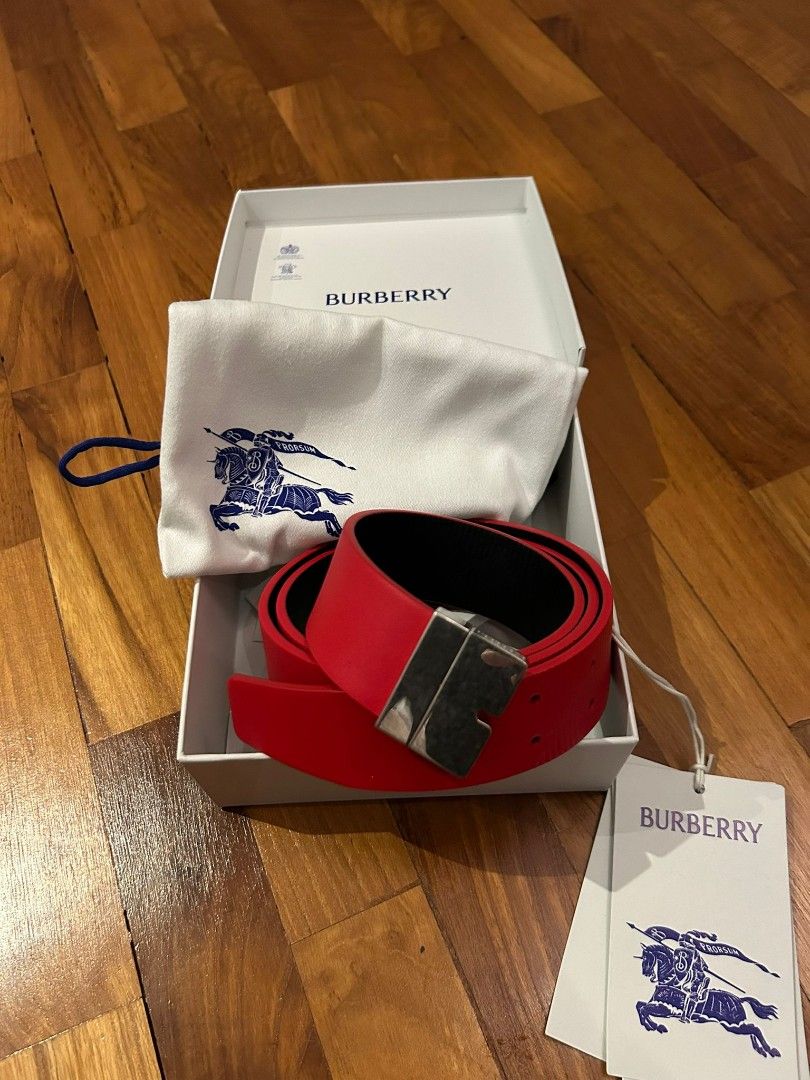 Burberry belt shop mens red