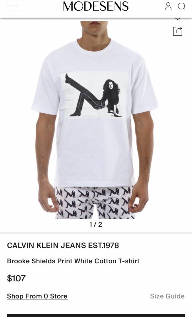 Calvin klein brooke shields t shirt on sale